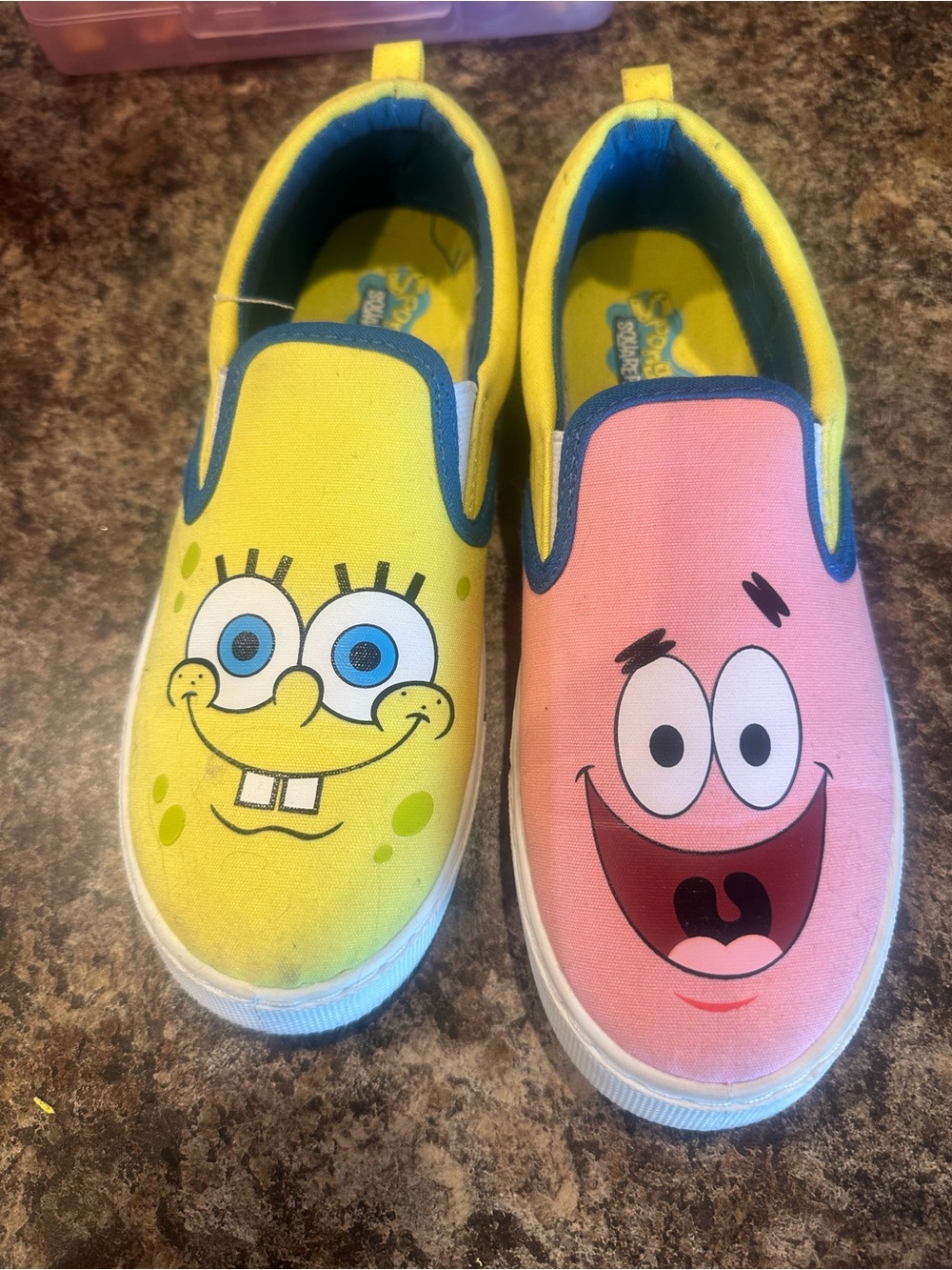 Nickelodeon Kids Slip-On SpongeBob (yellow) & Patrick (pink) Canvas Sneakers